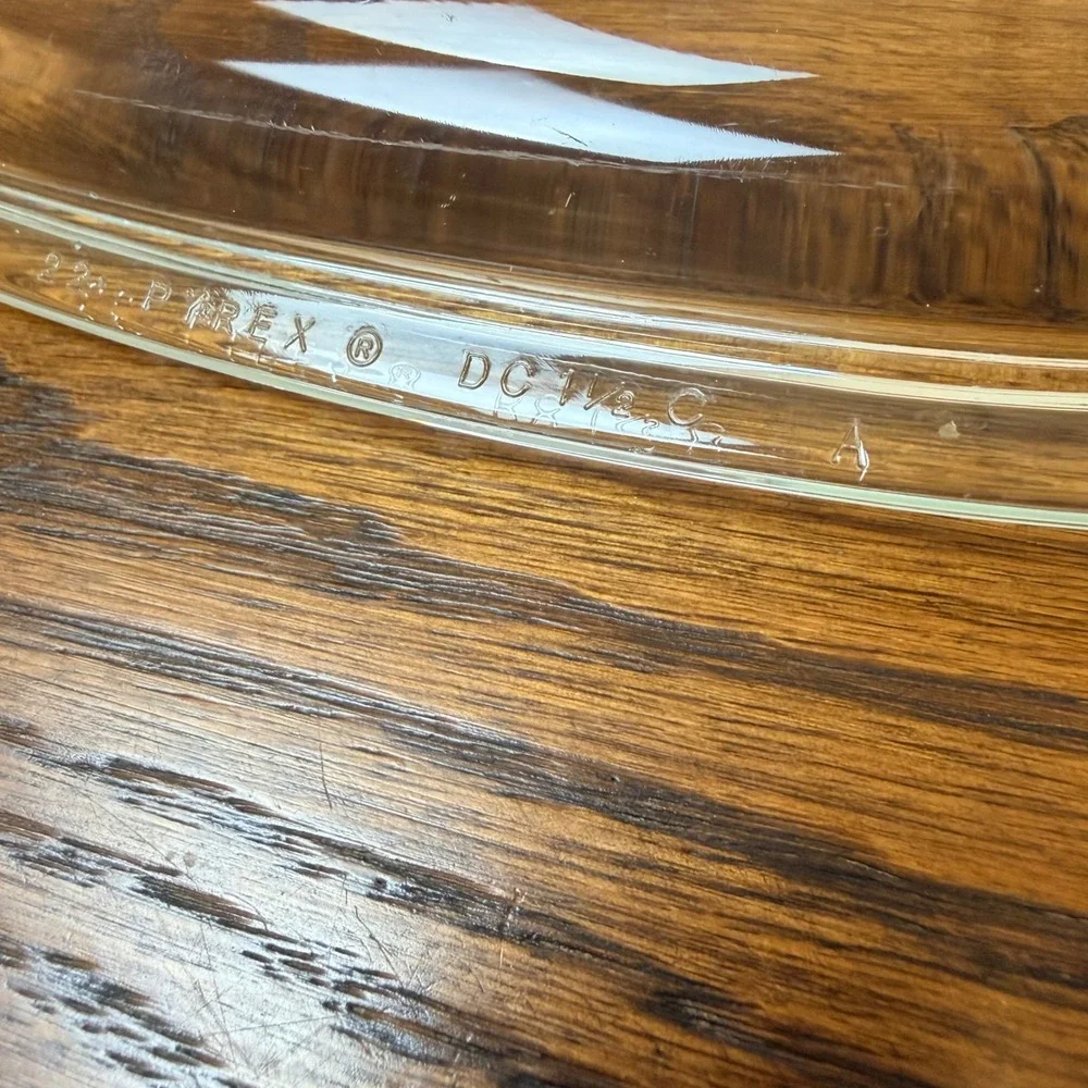 Vintage Pyrex Clear Glass Oval Casserole Lid DC 1 1/2 C Replacement Cover 10.75